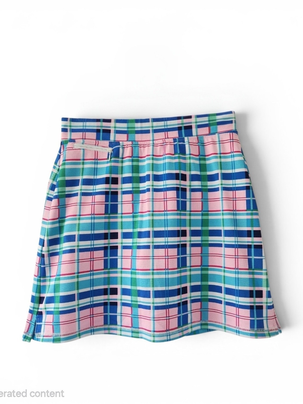T By Talbots Athletic Skort Pink Blue Green Plaid Size Small Petite